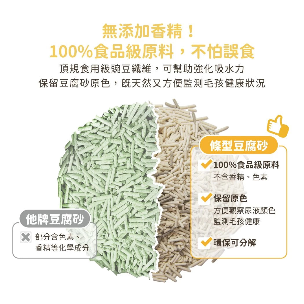 汪喵星球 益生菌消臭豆腐砂 原味(條型) 2.7kg