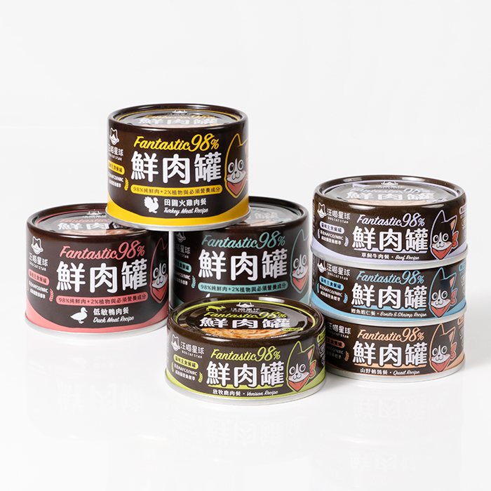 汪喵星球 貓用 FANTASTIC 98% 鮮肉無膠主食罐｜80G&165G