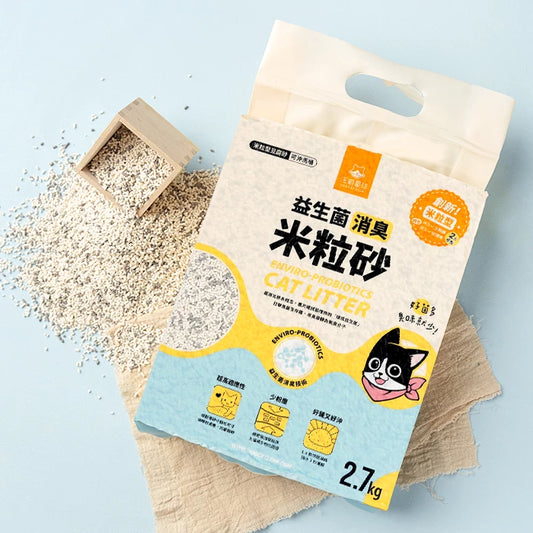 汪喵星球 益生菌消臭豆腐砂 原味(米粒型) 2.7kg