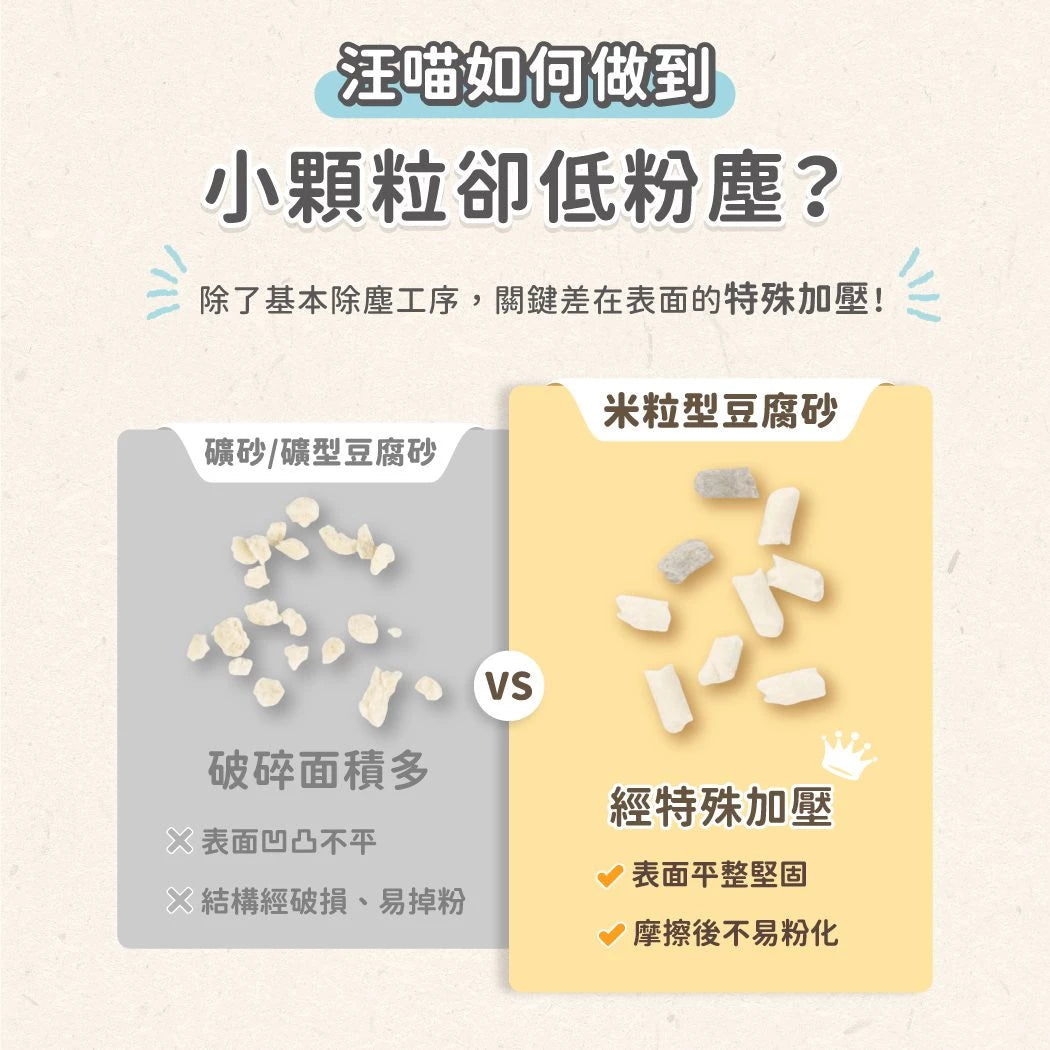 汪喵星球 益生菌消臭豆腐砂 原味(米粒型) 2.7kg